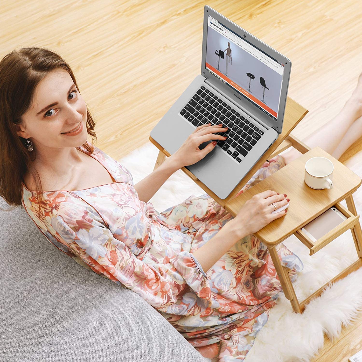 Nancy's Buroda Laptop Table - Bed Table - Laptop Stand - Adjustable Height - Bamboo
