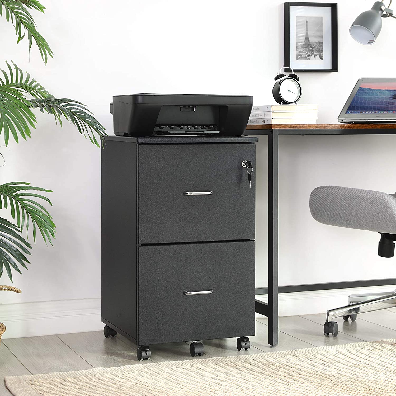 Caisson à tiroirs Nancy's Irada - Classeur - Armoire de bureau - Noir - ± 45 x 45 x 70 cm