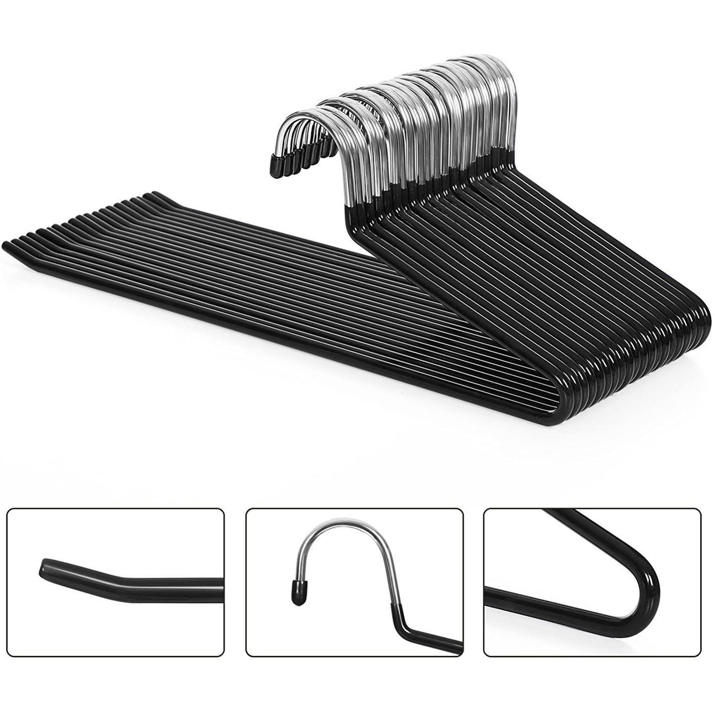 Nancy's Broekhanger 50 Stuks - Metalen Zwarte Kledinghanger