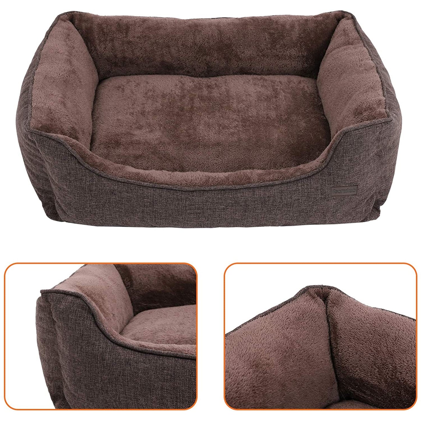 Nancy's Morelia Hondenmand wasbaar - Afneembare hoes - Hondenkussen - Bruin - 90 x 25 x 75 cm