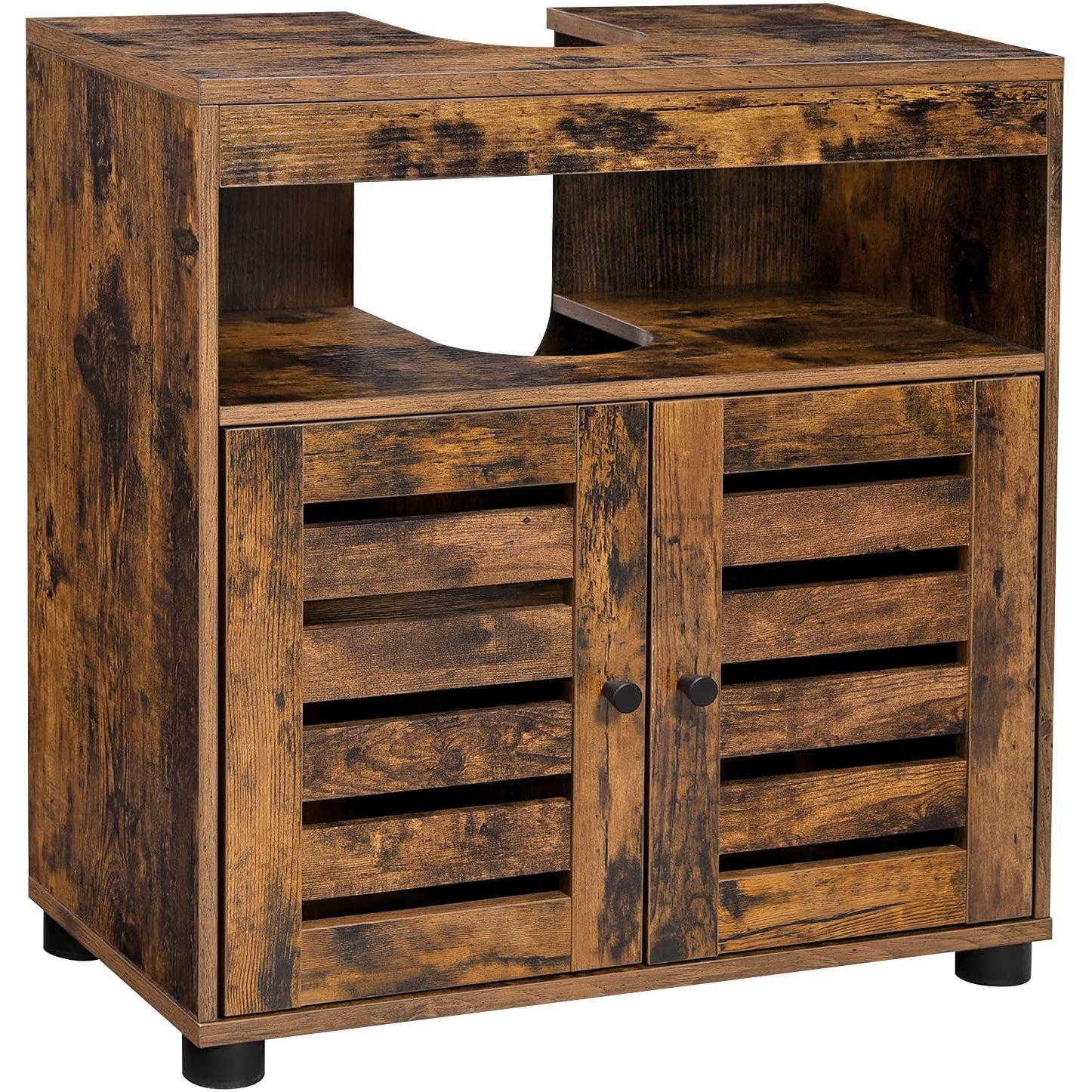 Meubles de salle de bain Nancy's Gaboury - Meuble lavabo - Meuble lavabo - Marron Vintage - ± 60 x 30 x 60 cm
