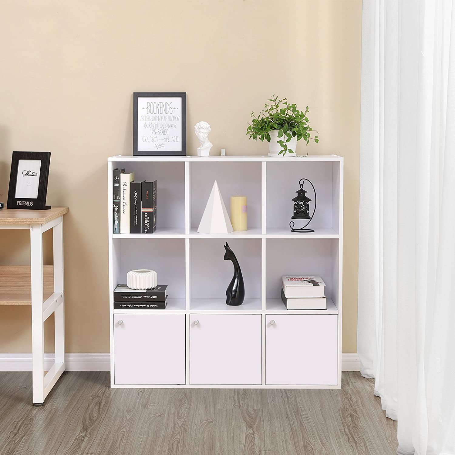 Bibliothèque Naduro de Nancy - Armoire à compartiments - Armoire de rangement - Blanc - ± 100 x 30 x 100 cm