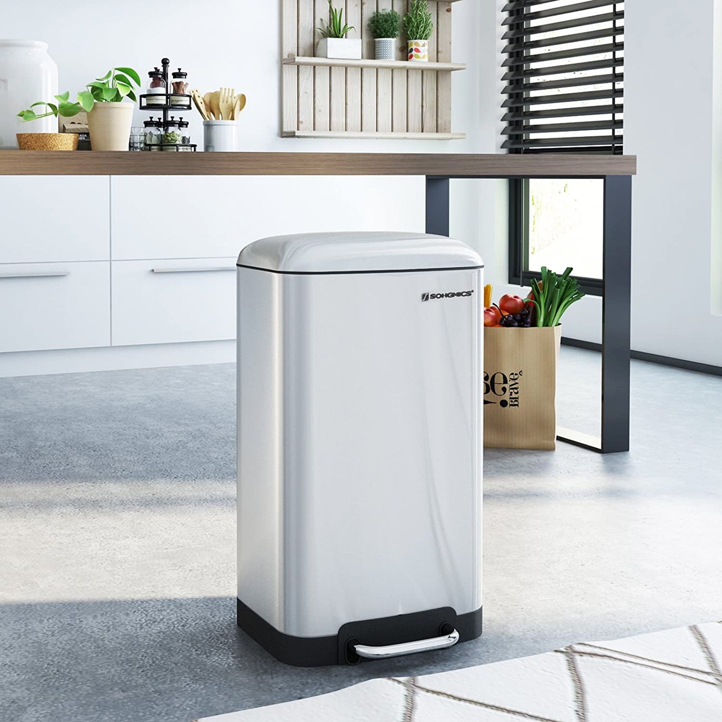 Nancy's Prullenbak 30L - Roestvrijstalen Pedaalemmer - Afvalbak - Prullenbak Zilver