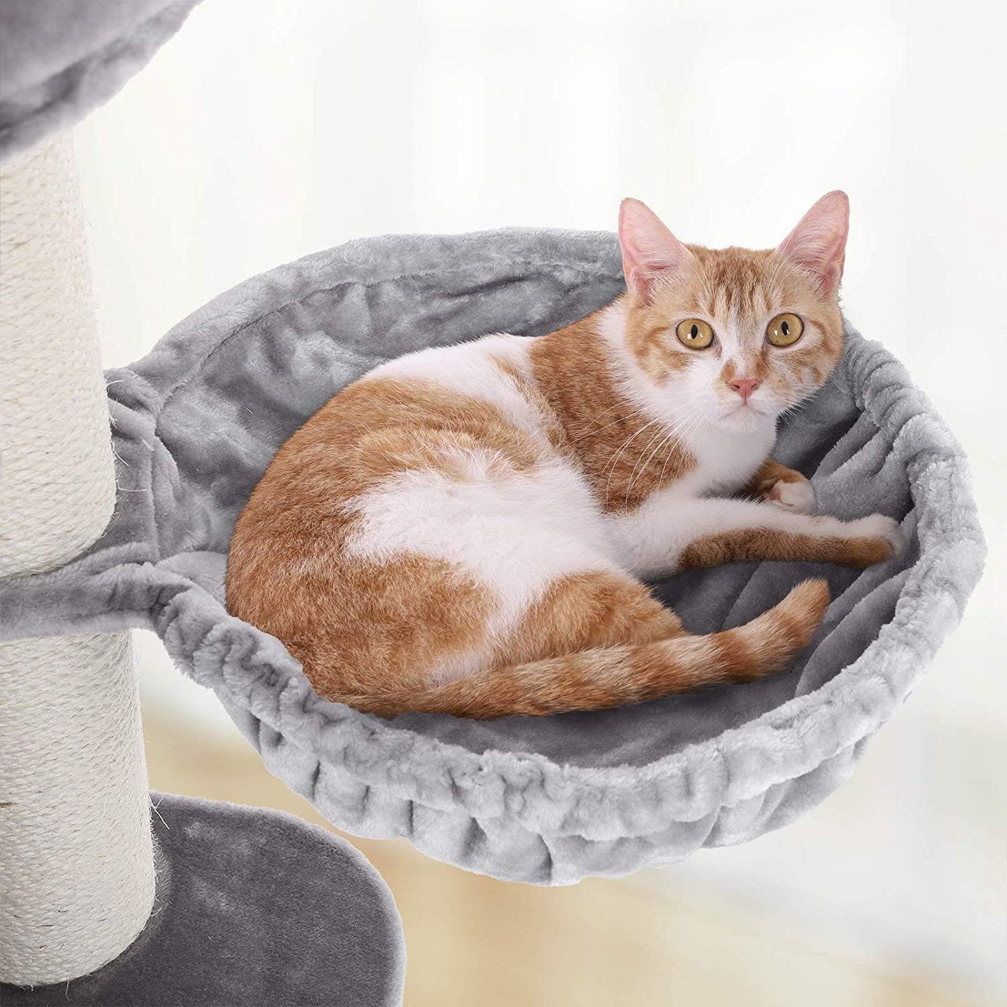 Nancy's Katten Toren - Verstelbare Kattenboom - Kattenhuis - Krabpaal - Grijs - 70 x 60 x 112 cm