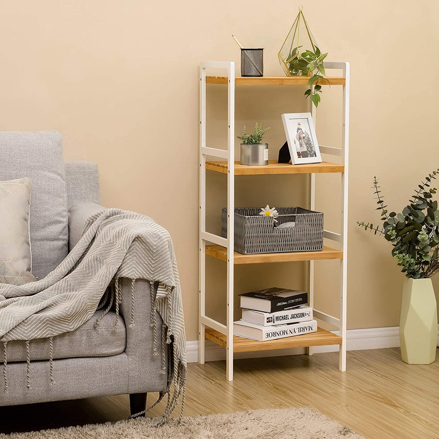 Nancy's Chico Badkamerrek - Badkamerkastje - Bamboe - ± 45 x 30 x 110 cm