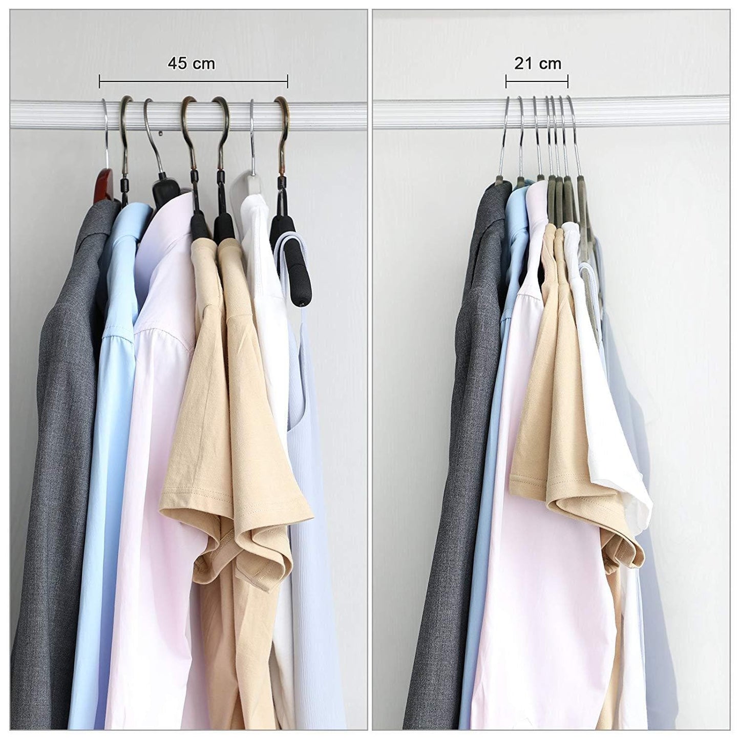 Nancy's Kleerhangers - 100 Stuks - Anti slip - Draaibare Metalen Haak - Grijs