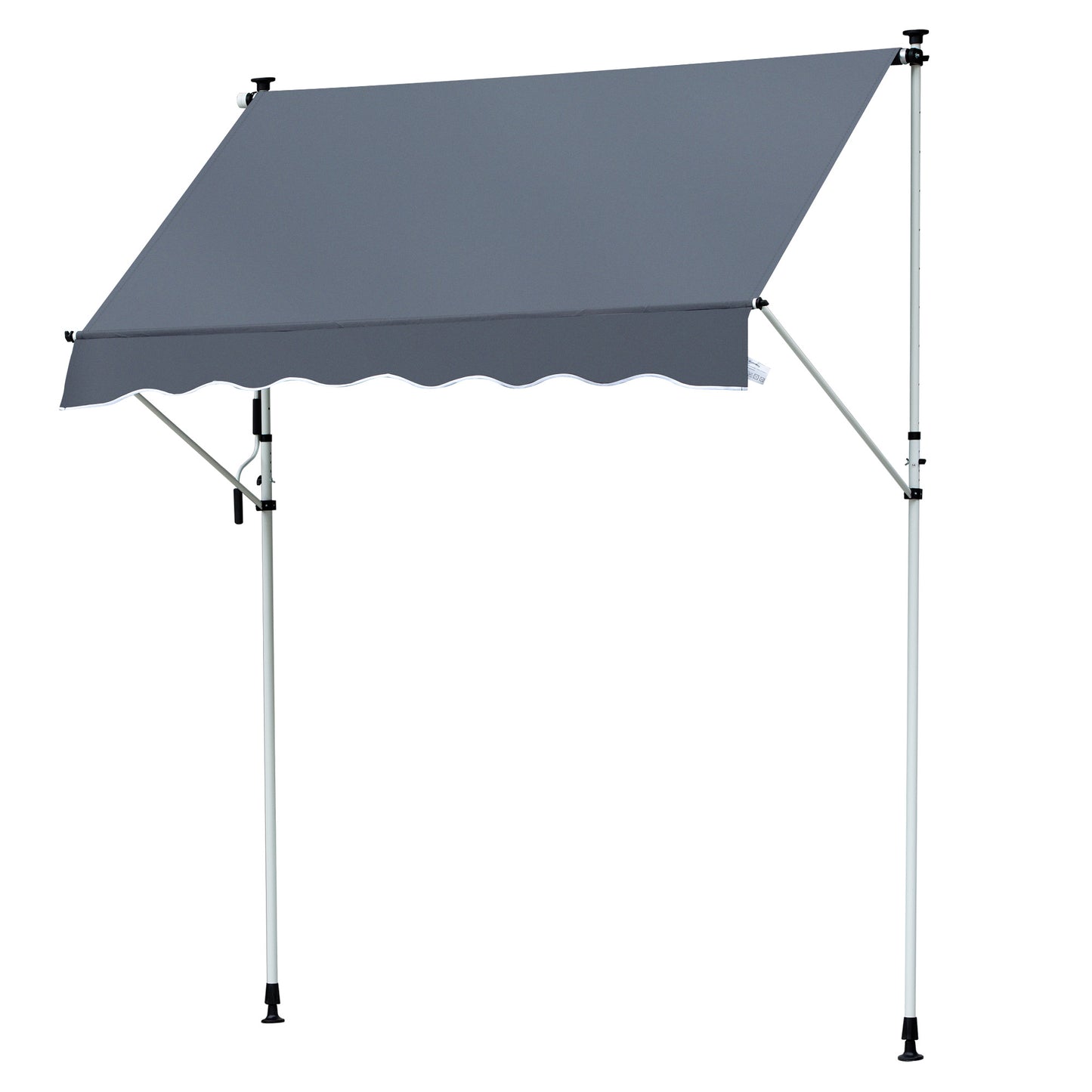 Nancy's Bellows Falls Luifel - Aluminium/IJzer/Polyester - Zonwering - Handslinger - Roomwit - 200 x 120 cm