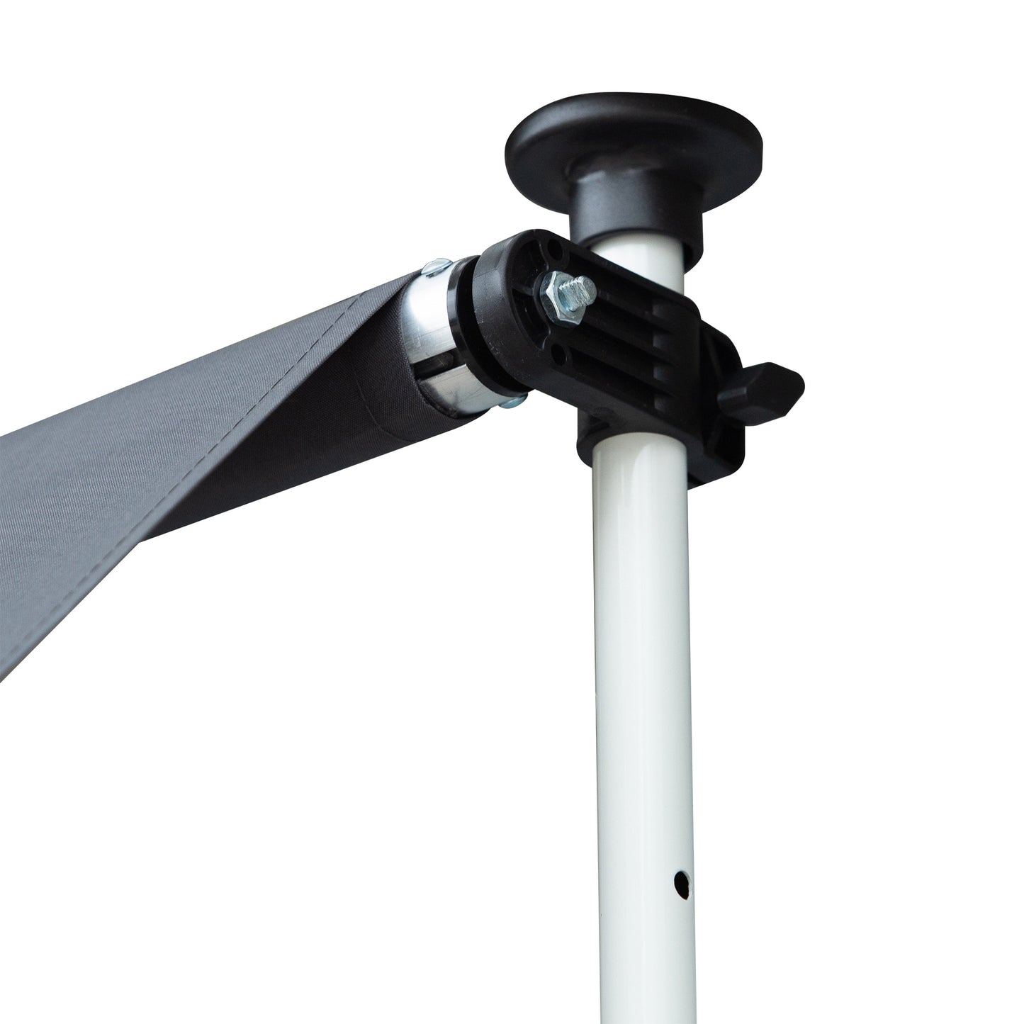 Nancy's Bellows Falls Luifel - Aluminium/IJzer/Polyester - Zonwering - Handslinger - Roomwit - 200 x 120 cm
