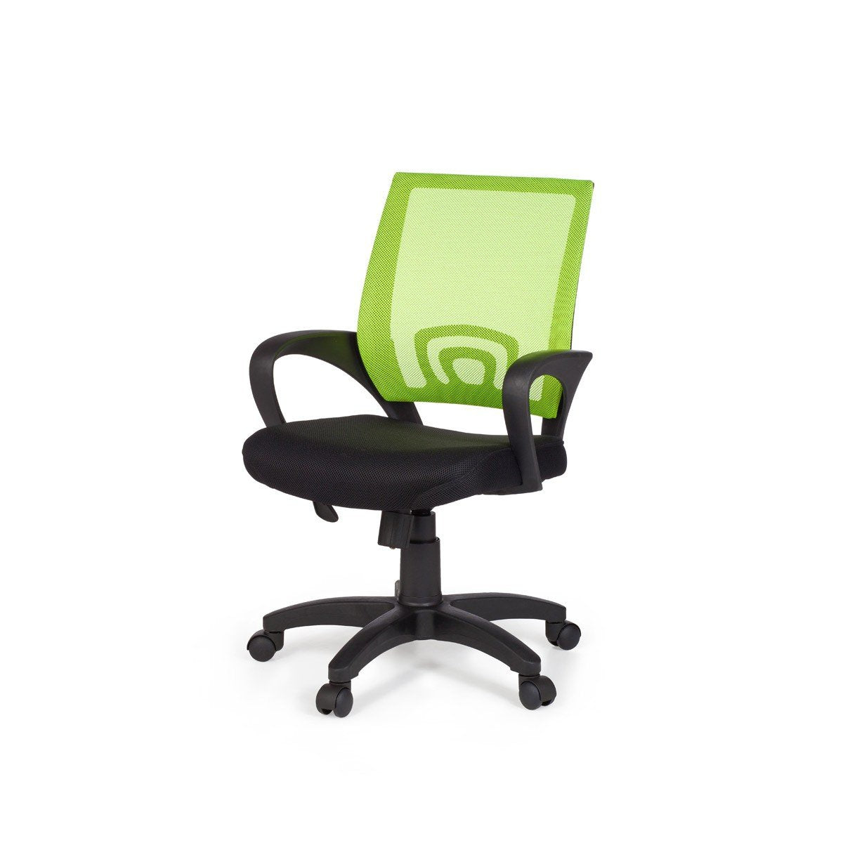 Chaise de bureau Nancy's Naples - Chaise pivotante - Ajustable - Chaise haute - Noir + Vert/Gris