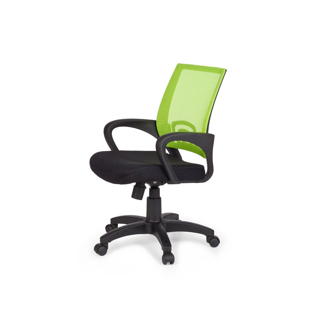 Chaise de bureau Nancy's Naples - Chaise pivotante - Ajustable - Chaise haute - Noir + Vert/Gris