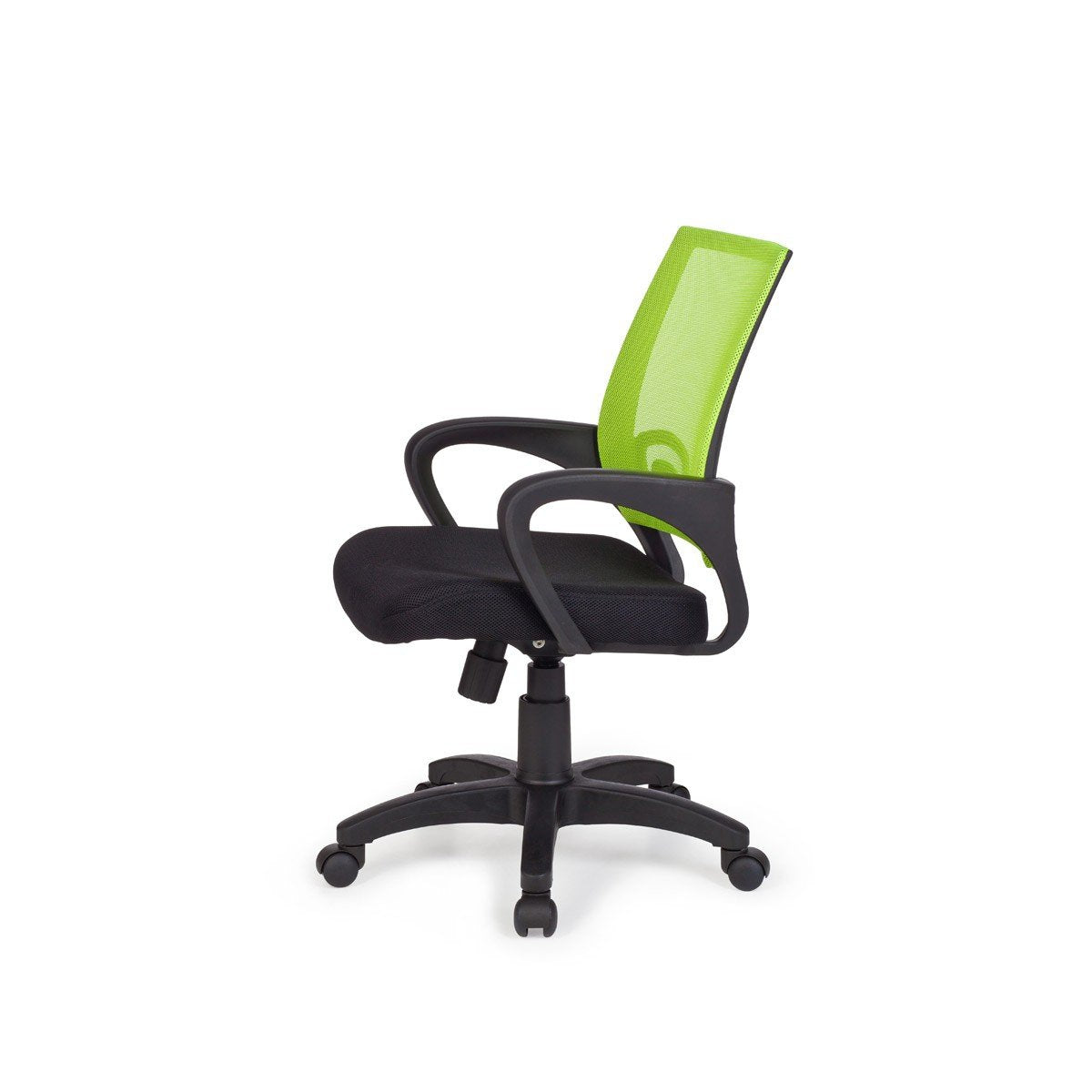 Chaise de bureau Nancy's Naples - Chaise pivotante - Ajustable - Chaise haute - Noir + Vert/Gris