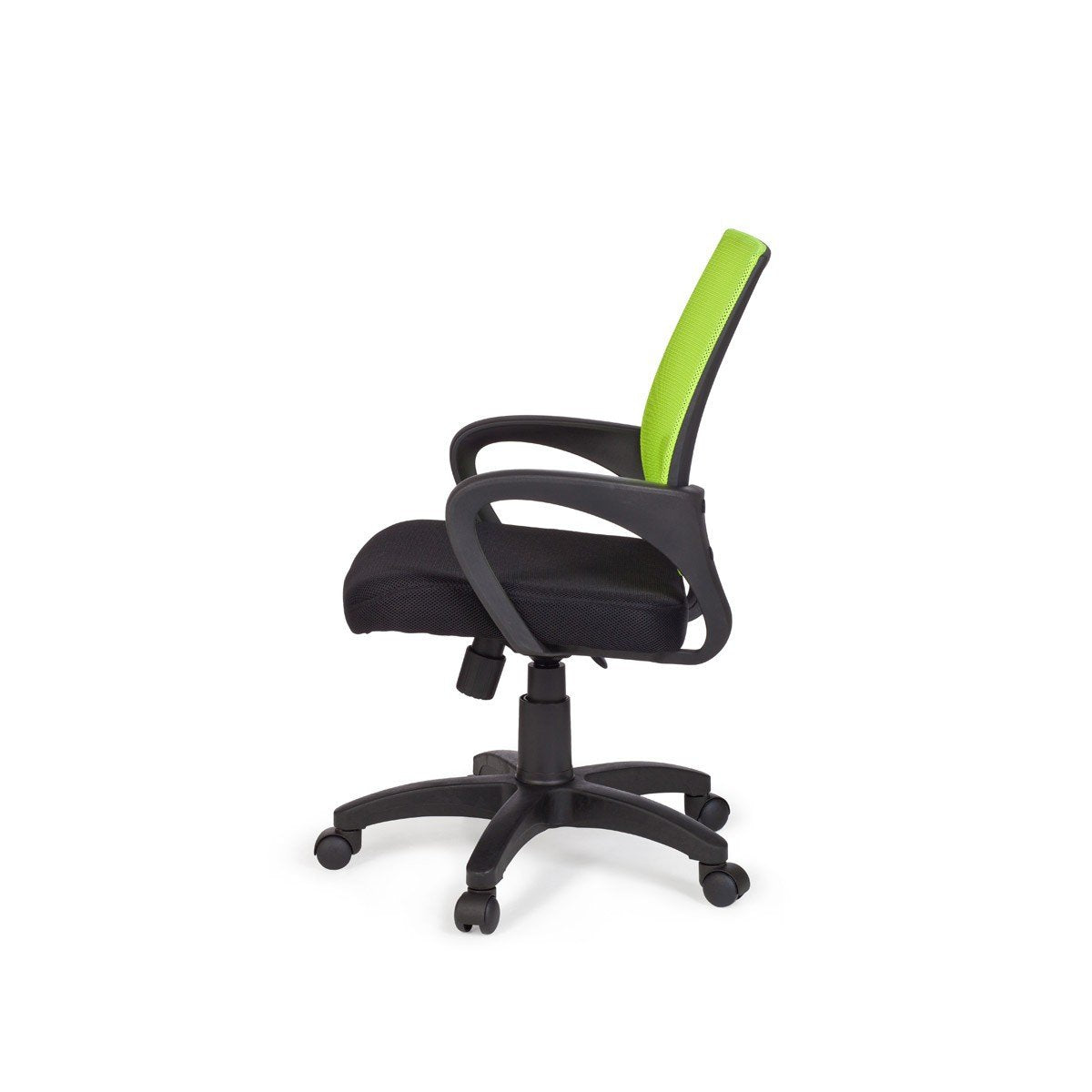 Chaise de bureau Nancy's Naples - Chaise pivotante - Ajustable - Chaise haute - Noir + Vert/Gris