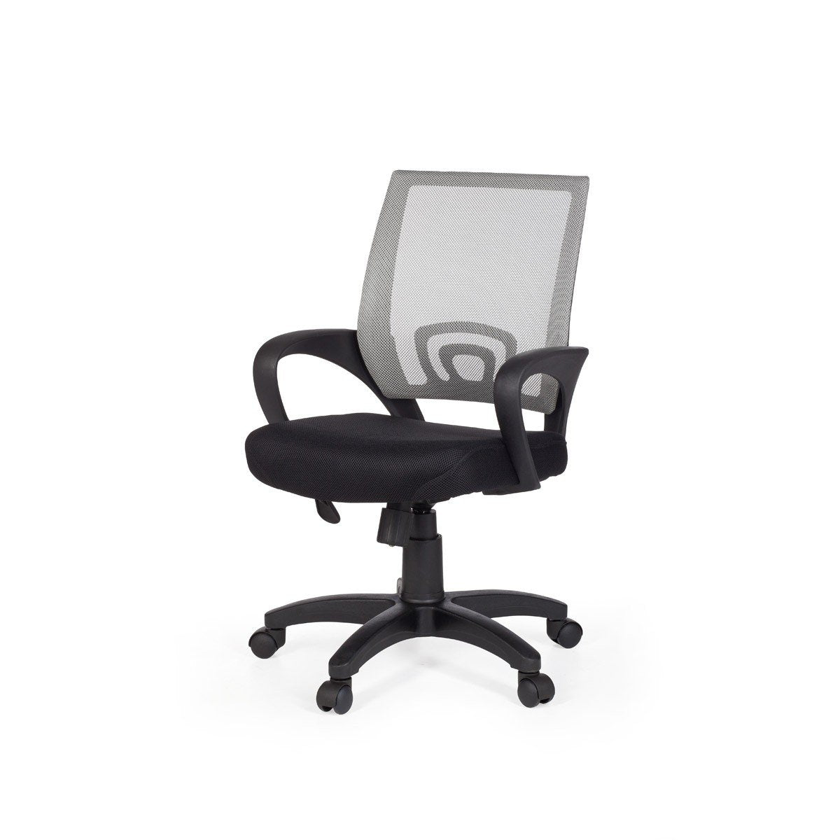 Chaise de bureau Nancy's Naples - Chaise pivotante - Ajustable - Chaise haute - Noir + Vert/Gris