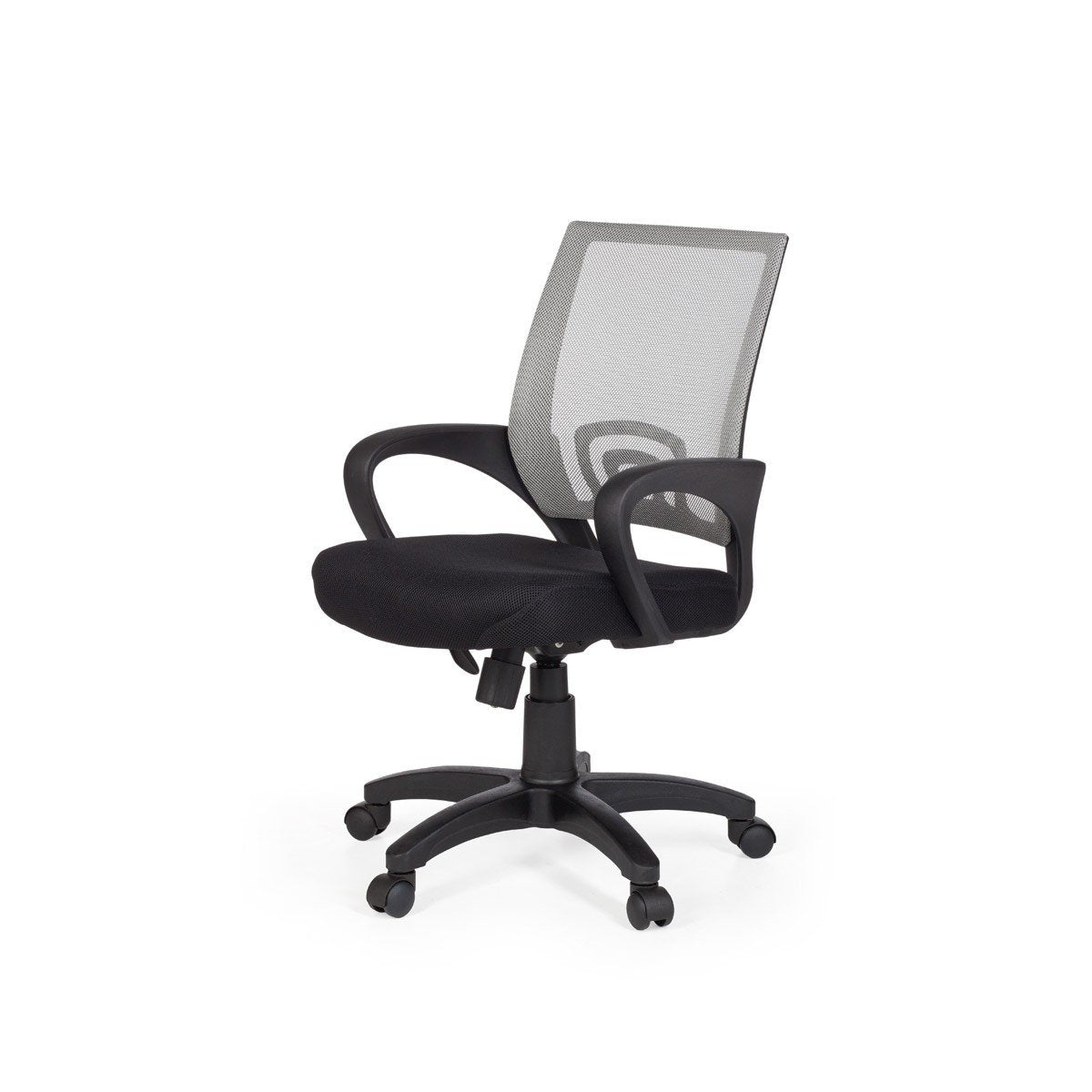 Chaise de bureau Nancy's Naples - Chaise pivotante - Ajustable - Chaise haute - Noir + Vert/Gris