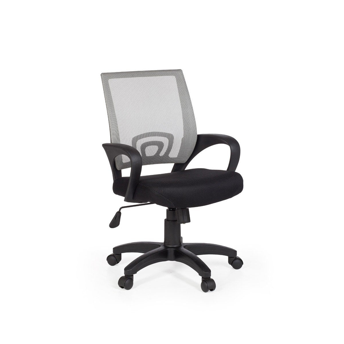 Chaise de bureau Nancy's Naples - Chaise pivotante - Ajustable - Chaise haute - Noir + Vert/Gris