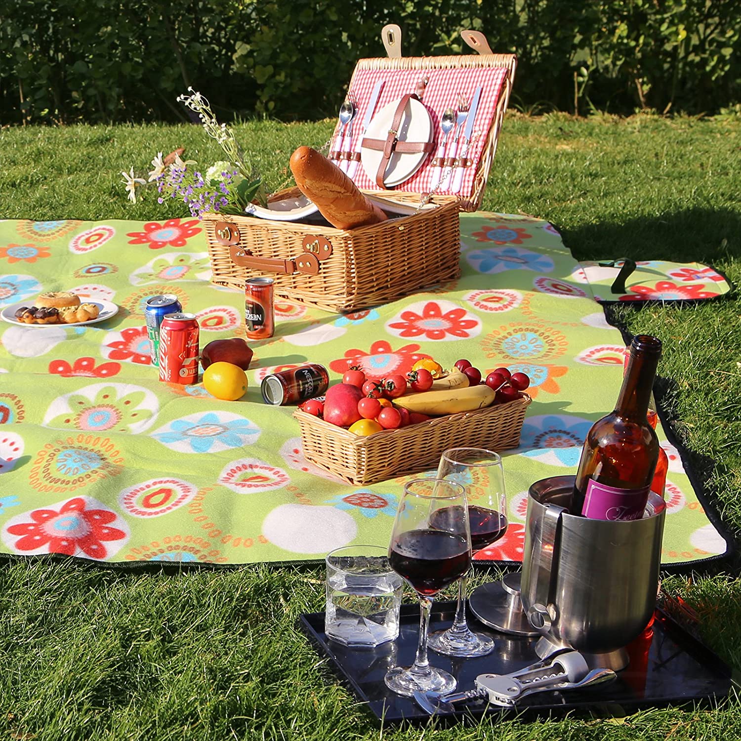 Tapis de pique-nique pliable Nancy's XXL - Imperméable - Rembourré - Couverture extérieure en plastique - Drap de plage