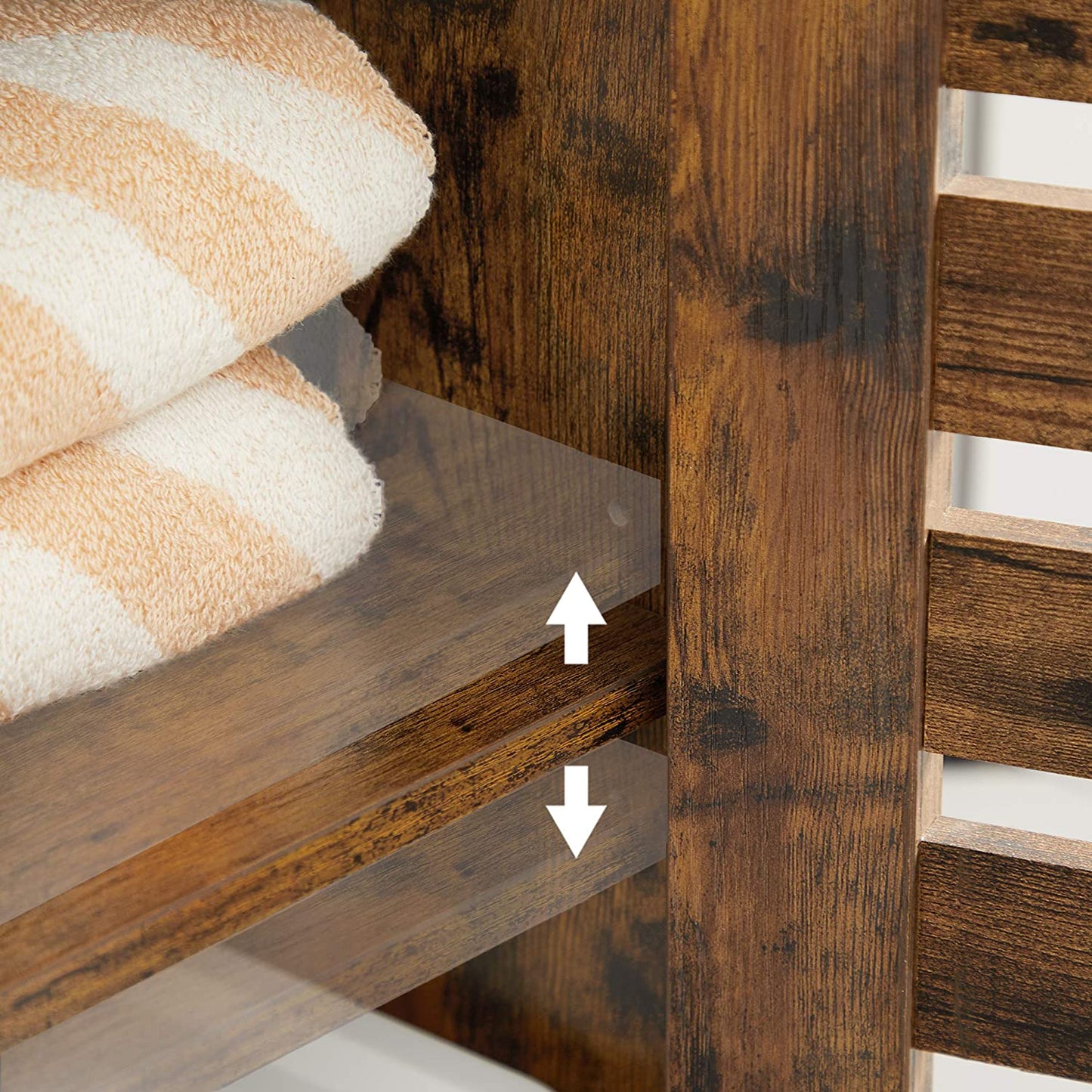 Nancy's Palm City Badkamerkast - Opbergkast - Badkamermeubel - Vintage Bruin - ± 40 x 30 x 165 cm