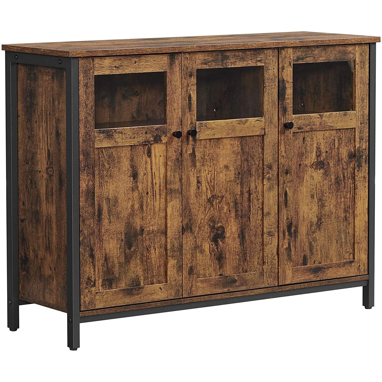 Nancy's Grant Dresser - Storage cabinet - Brown / Black - Chipboard / Steel - 100 x 35 x 75 cm