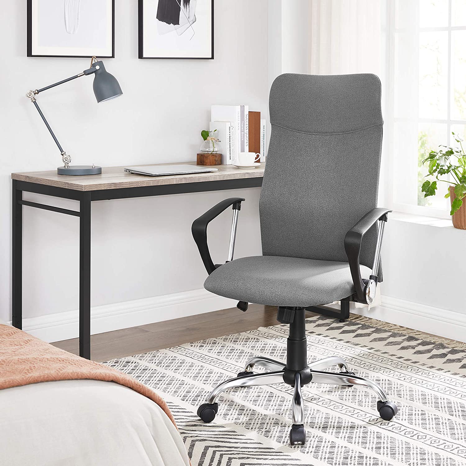 Nancy's Hays Office Chair - Swivel Chair - Ergonomic - Upholstered - Height Adjustable - Grey
