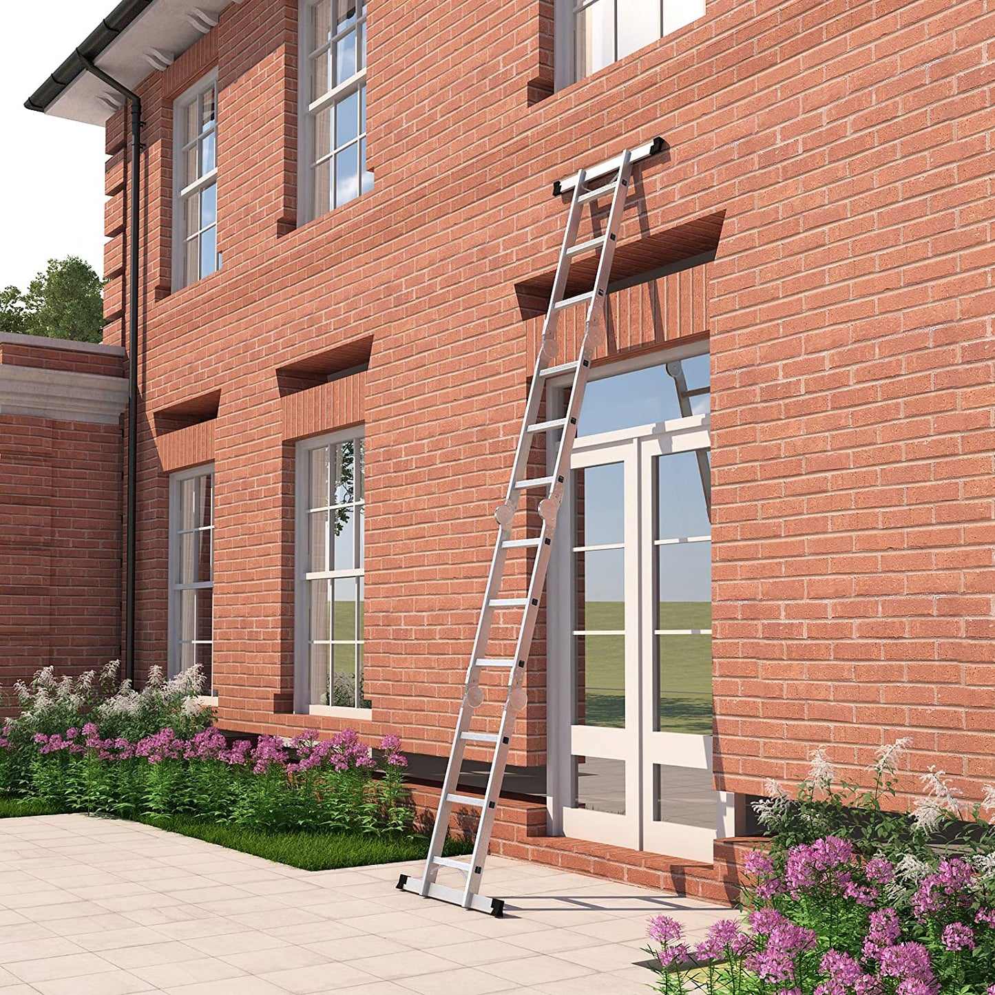 Nancy's Chacim Multifunctionele Ladder - Telescopische Ladder - Anti-Slip - Zilver - Staal