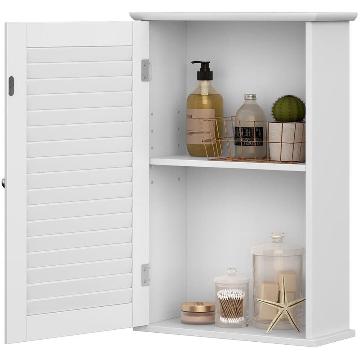 Nancy's Maia Badkamerkast - Wandkast - Opbergkastje - Wit - ± 40 x 15 x 60 cm