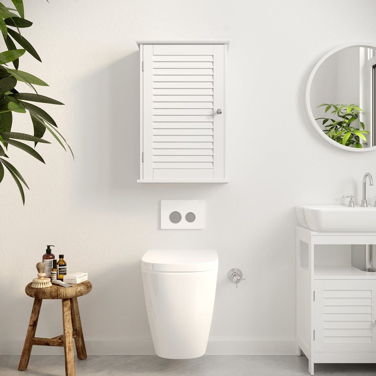 Nancy's Maia Bathroom cabinet - Wall cabinet - Storage cabinet - White - ± 40 x 15 x 60 cm