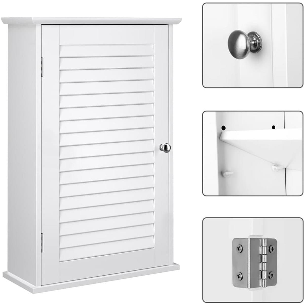 Nancy's Maia Badkamerkast - Wandkast - Opbergkastje - Wit - ± 40 x 15 x 60 cm