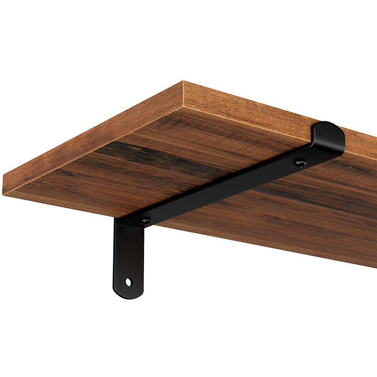 Nancy's Wunayo Wandplanken Set van 2 - Zwevend - Boekenplank - Vintage Bruin / Zwart - ± 60 x 20 x 1,5 cm