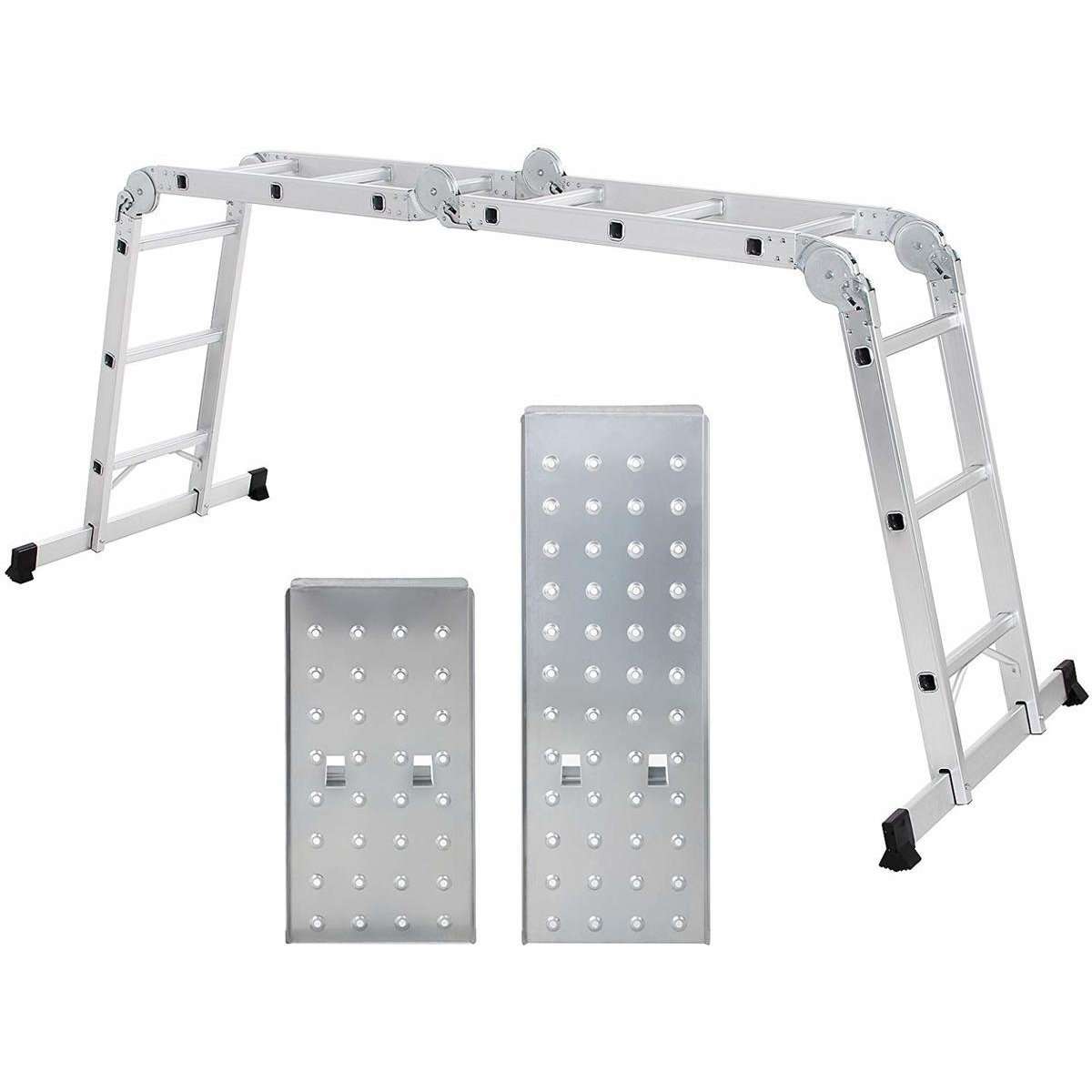 Nancy's Chacim Multifunctionele Ladder - Telescopische Ladder - Anti-Slip - Zilver - Staal
