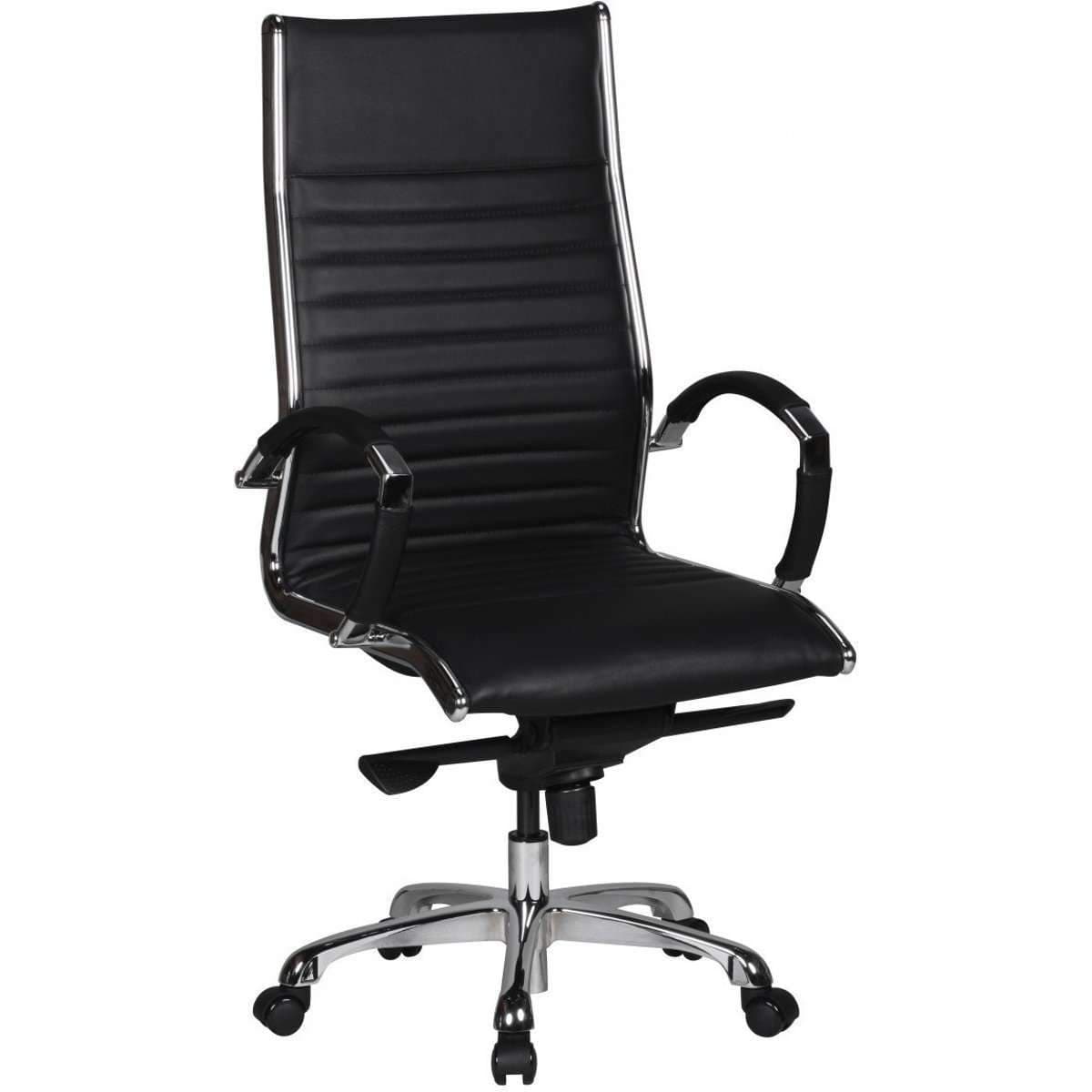 Nancy's Eastchester Lederen Bureaustoel - Directiestoel - Ergonomische Draaistoel - Bureaustoelen - Zwart/Wit/Caramel