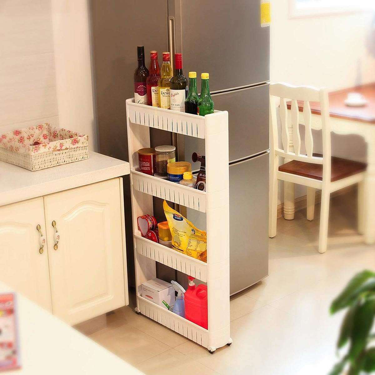 Nancy's Keukentrolley - Keuken - Badkamer - Trolley op wieltjes - Wit