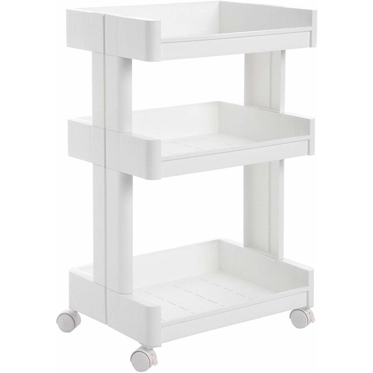Nancy's Feijo Trolley - Kitchen trolley - Trolley on wheels - White - Plastic - ± 45 x 30 x 70 cm