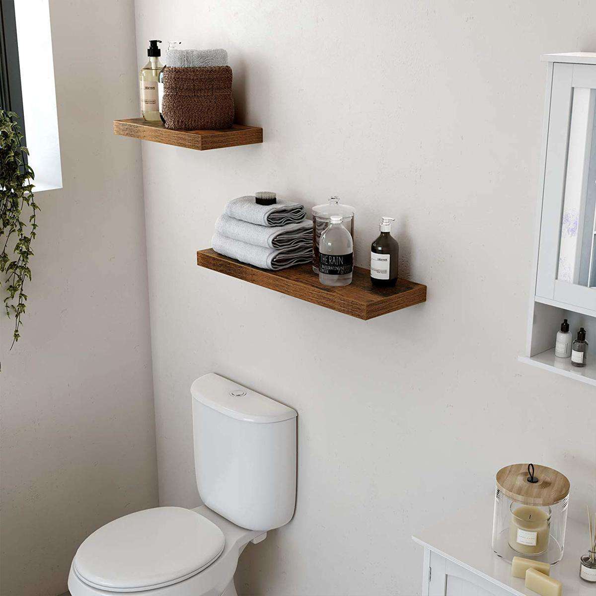 Nancy's Wino Wandplank - Zwevende Wandplank- Bruin - MDF - ± 40 x 20 x 4 cm
