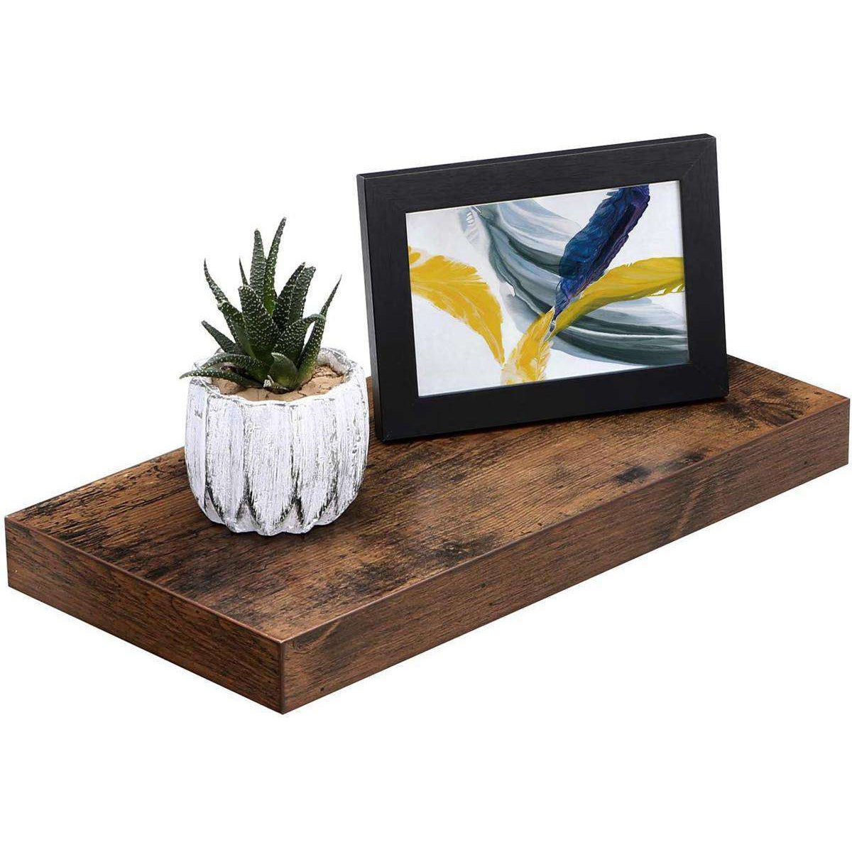 Nancy's Wino Wandplank - Zwevende Wandplank- Bruin - MDF - ± 40 x 20 x 4 cm