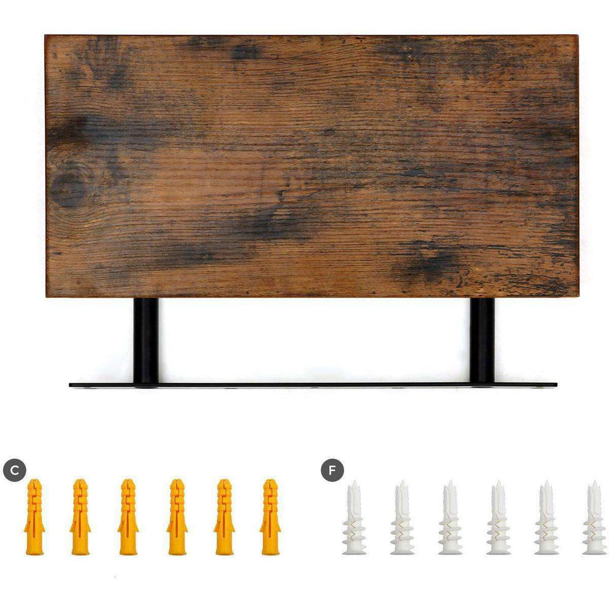Nancy's Wino Wandplank - Zwevende Wandplank- Bruin - MDF - ± 40 x 20 x 4 cm