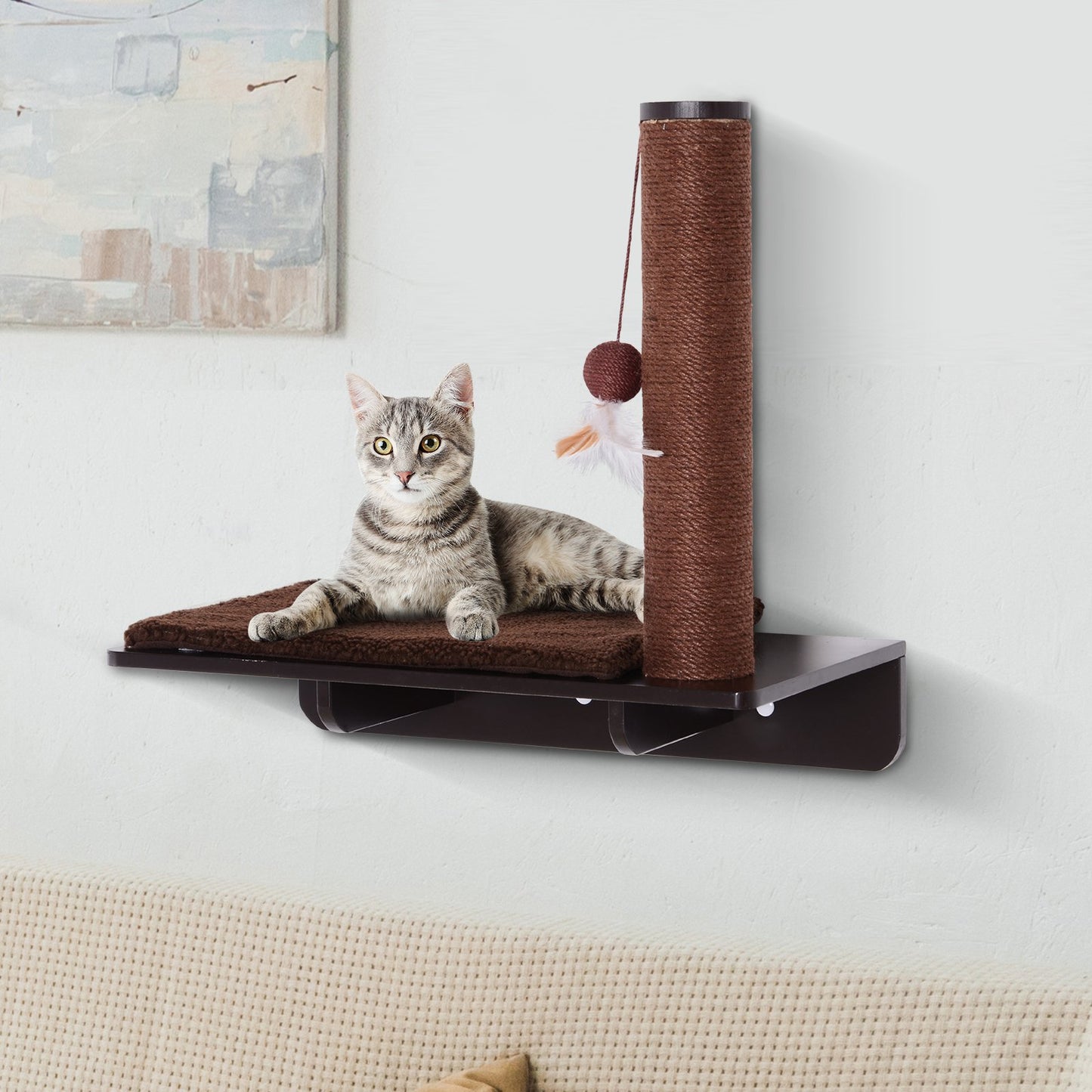 Nancy's San Marino Krabpaal - Kattenplank - MDF - Pluche - Kattenbord - Bruin