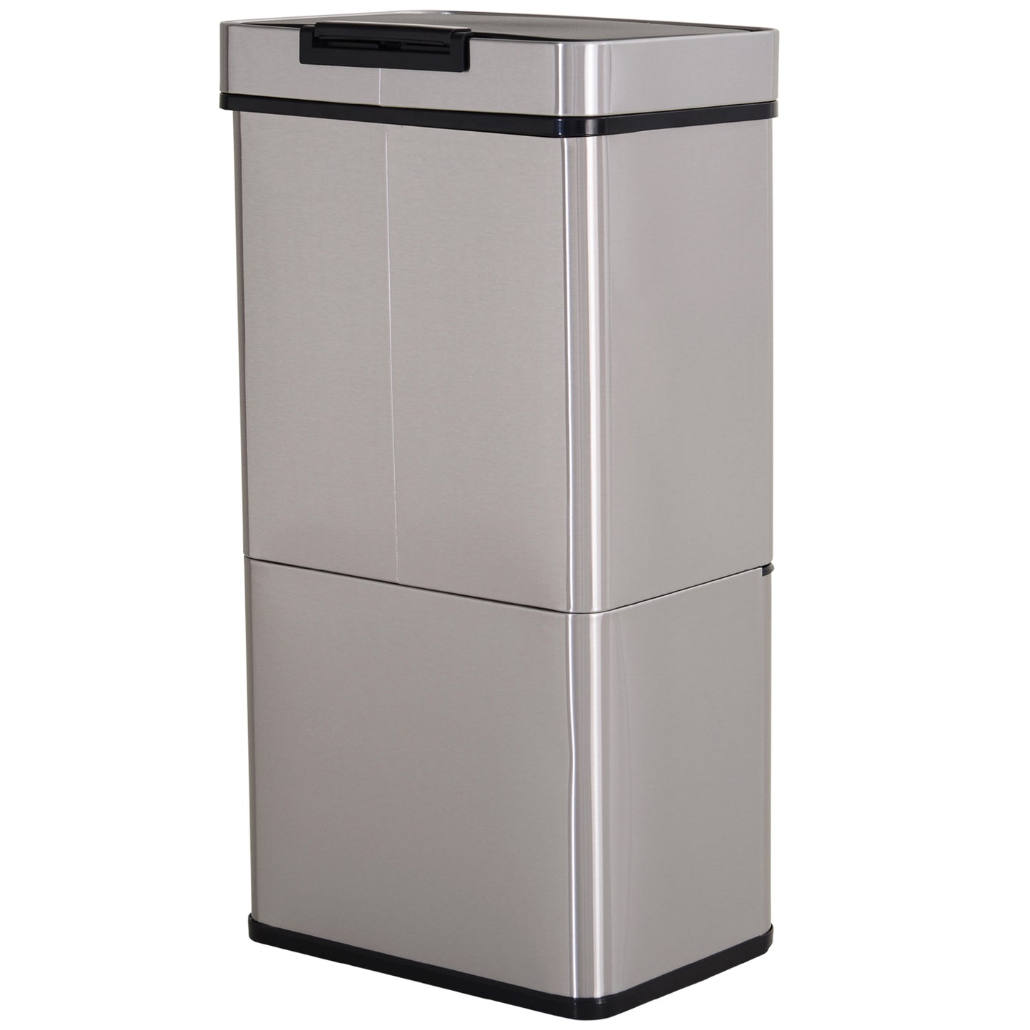 Nancy's Bozeman Prullenbak - Sensor Prullenbak - Afvalscheidingssysteem - 72 L - 3-Vaks - RVS - 42 x 30 x 81 cm - Zilver