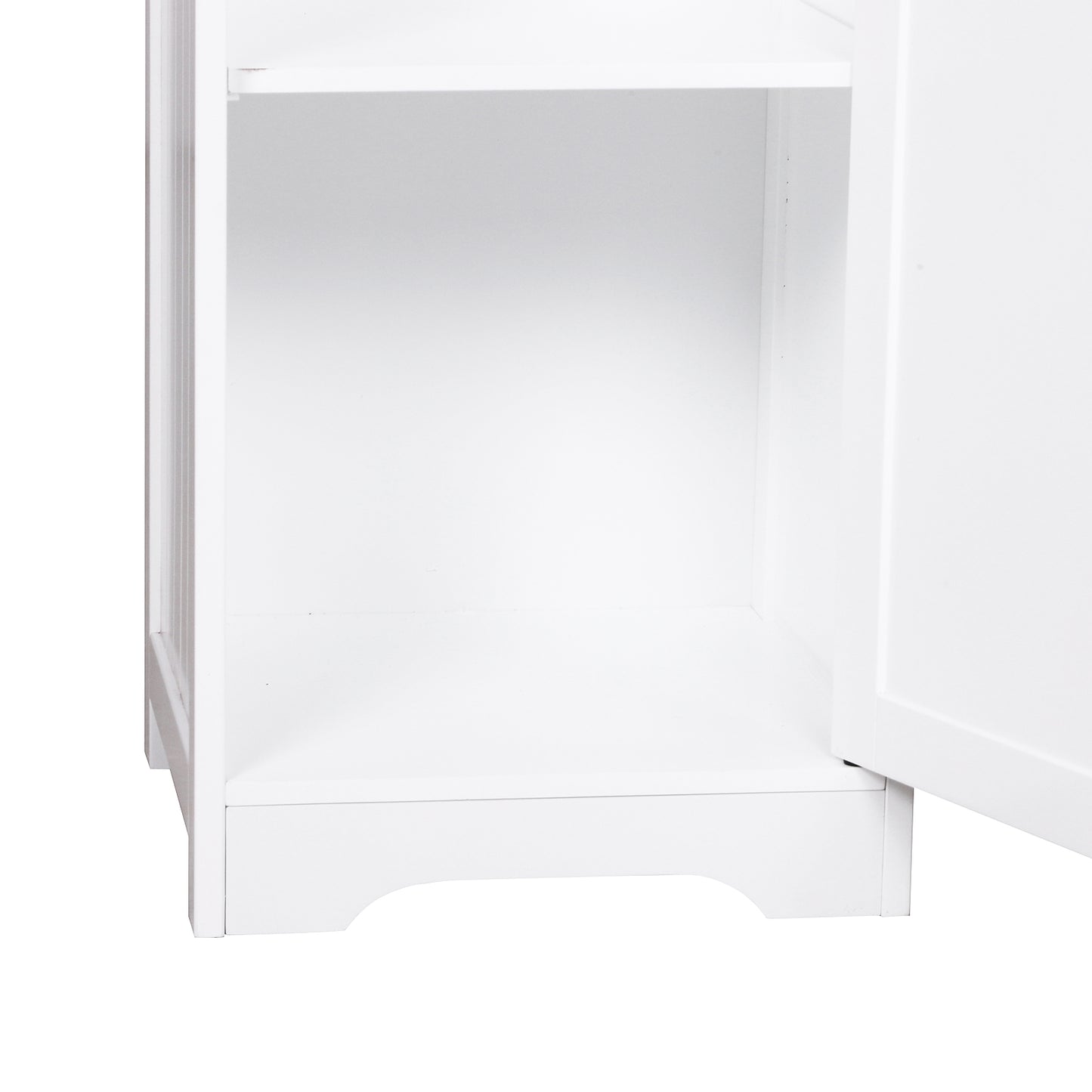 Nancy's Portsmouth Badkamerkast - Dressoir - Badkamermeubel - Staande Kast - Hoge Kast - 3 Planken - 1 Deur - 40 x 38 x 160 cm - Hout - Wit