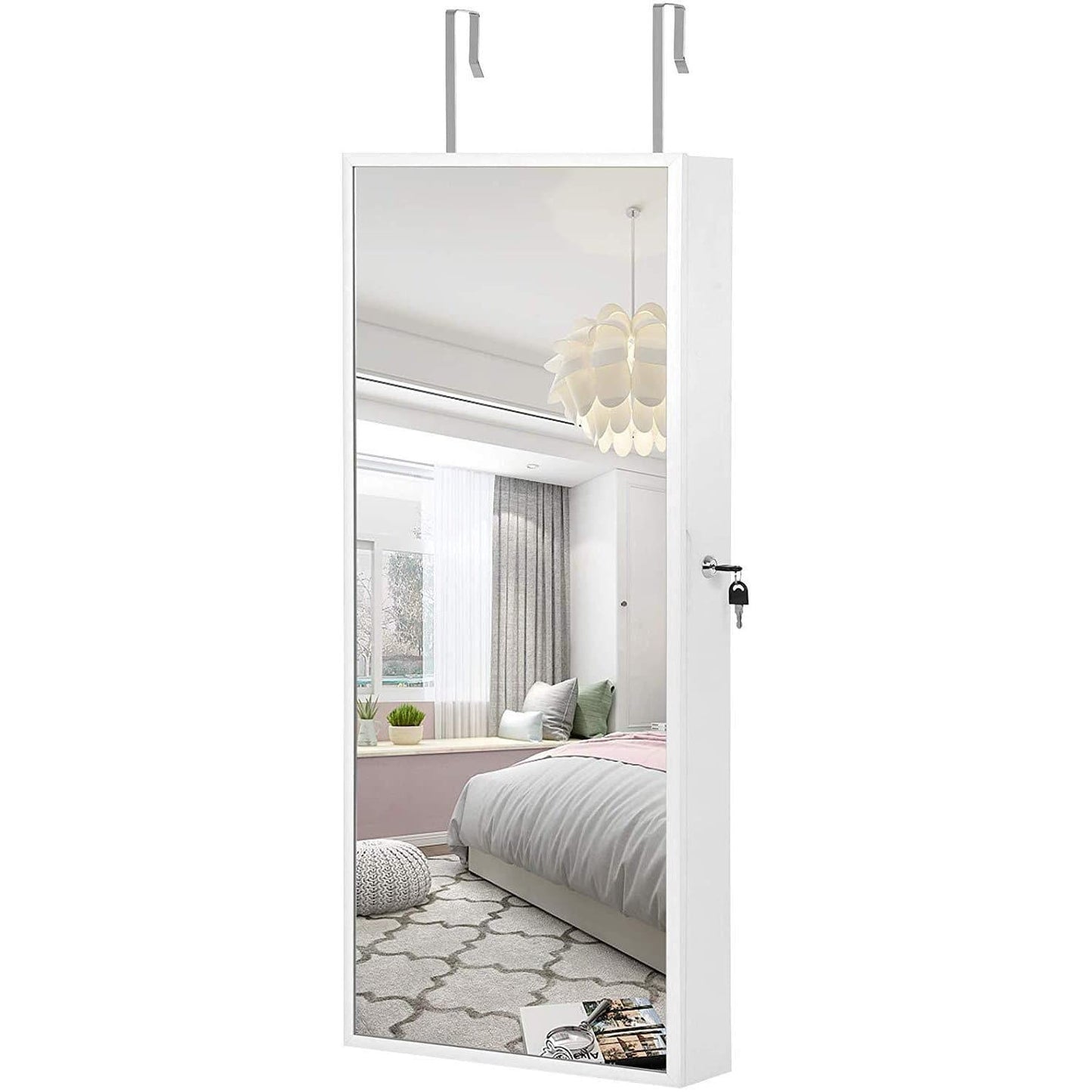 Nancy's Solano Canyon Sieradenkast Met Spiegel - Passpiegel Hangend LED Verlichting 37,2 x 9,5 x 90,3 cm