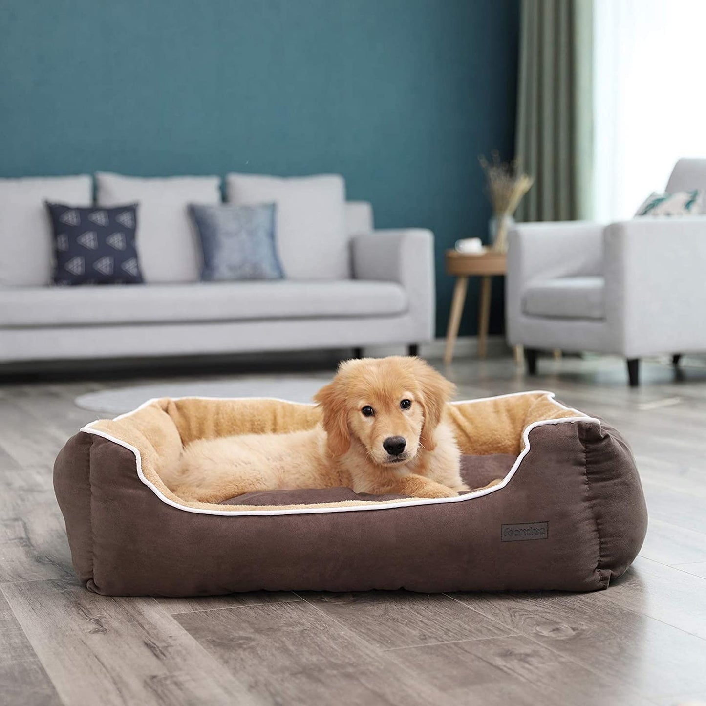 Lit pour chien Nancy's S/L/XXL - Coussin amovible - Panier pour chien - Marron/Beige - 27 x 75 x 110 cm