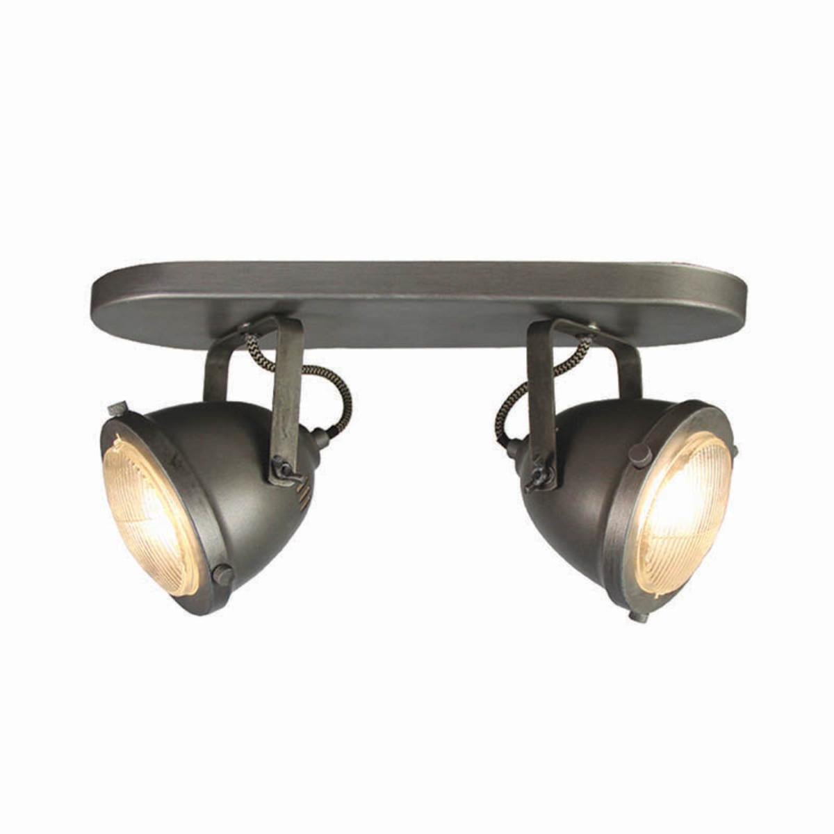 LABEL51 Spot Moto led - Burned Steel - Staal - 2 Lichts