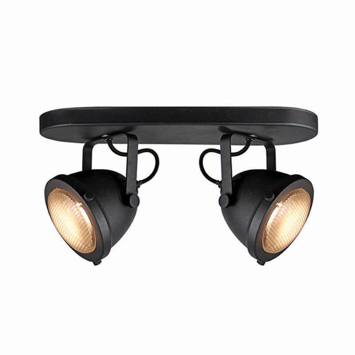 LABEL51 Spot Moto led - Spots - Plafondlamp - 2 Lichts - Zwart - Staal