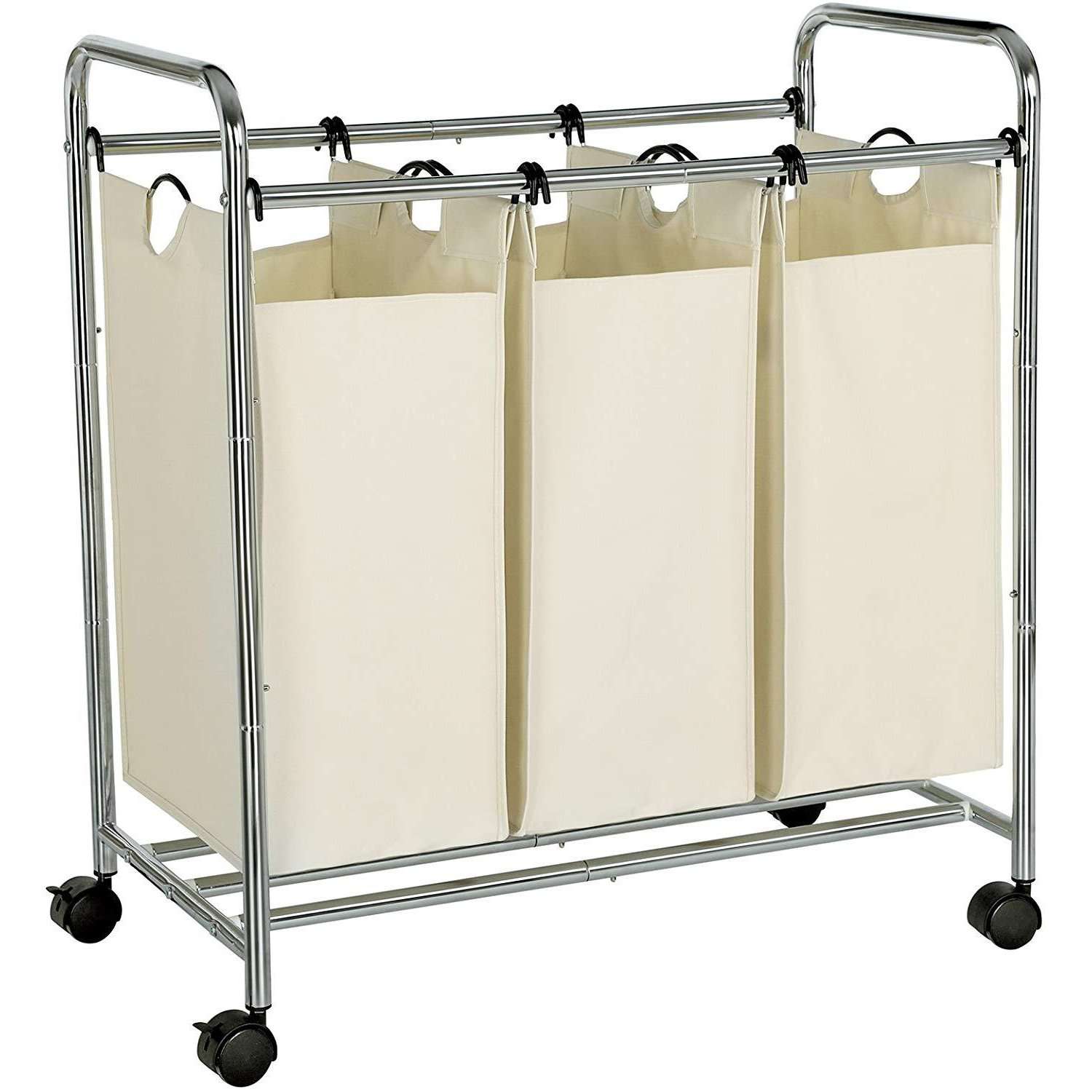 Nancy's Wassorteerder 3 Vakken - 144 L Opvouwbare Wasmand - Waskar Beige