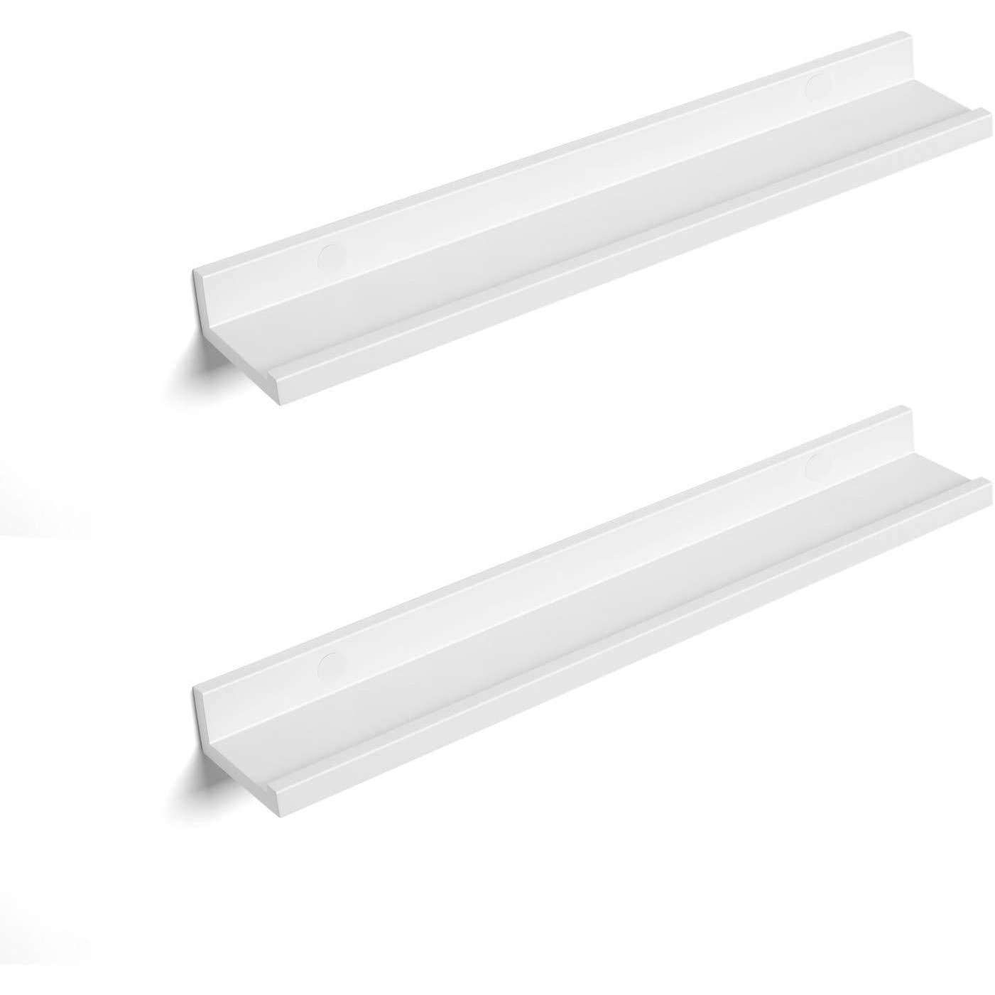 Étagère murale Nancy's Wamanda - Étagères flottantes - Lot de 2 - Blanc - 60 x 10 x 5 cm