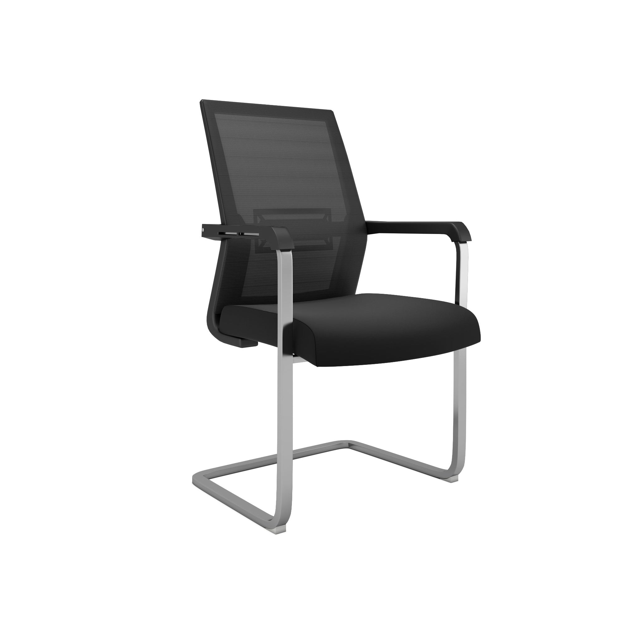 Chaise de bureau Nancy's Orlando - Chaise en porte-à-faux - Dossier inclinable - Maille - Ergonomique - Noir - Aluminium - Plastique - 55 x 56 x 97 cm