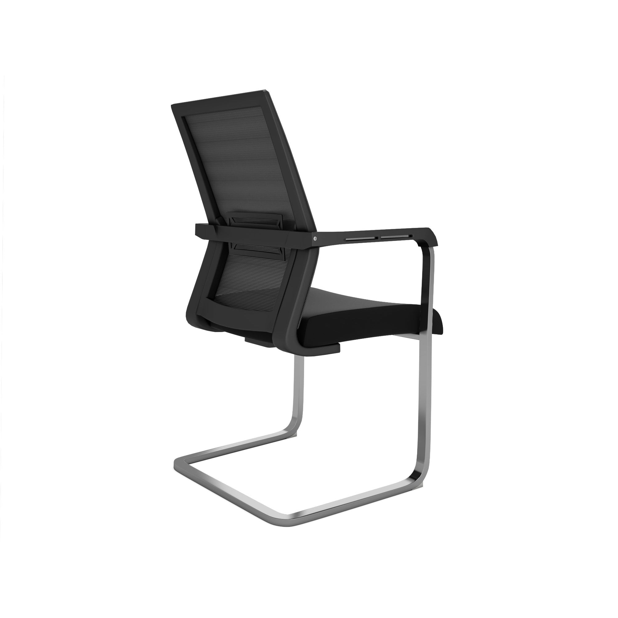 Chaise de bureau Nancy's Orlando - Chaise en porte-à-faux - Dossier inclinable - Maille - Ergonomique - Noir - Aluminium - Plastique - 55 x 56 x 97 cm