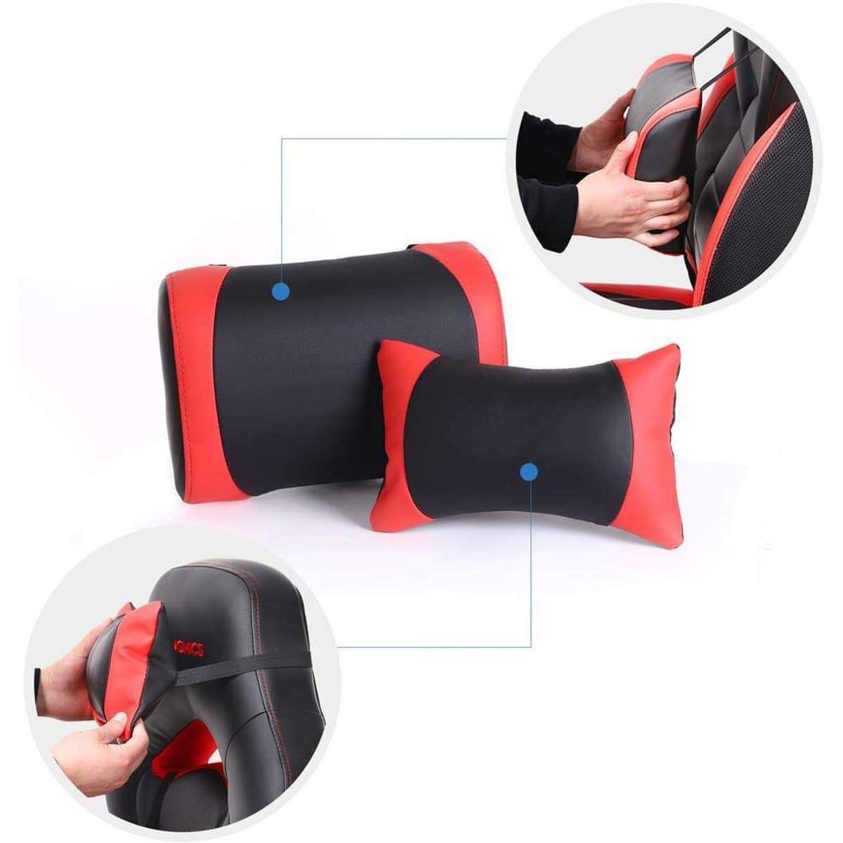 Nancy's Moraga Gamestoel - Bureaustoel - Voetensteun - Verstelbaar - Zwart / Rood