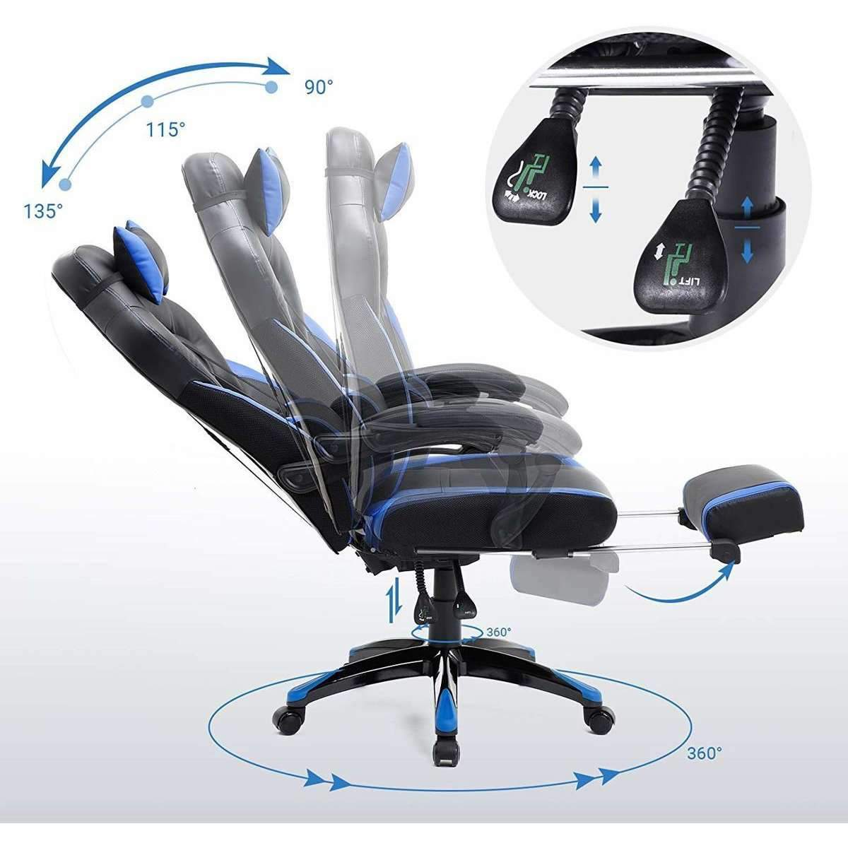Nancy's Albany Gamestoel - Bureaustoel - Gamingstoel - Racestoelen - Gamestoelen