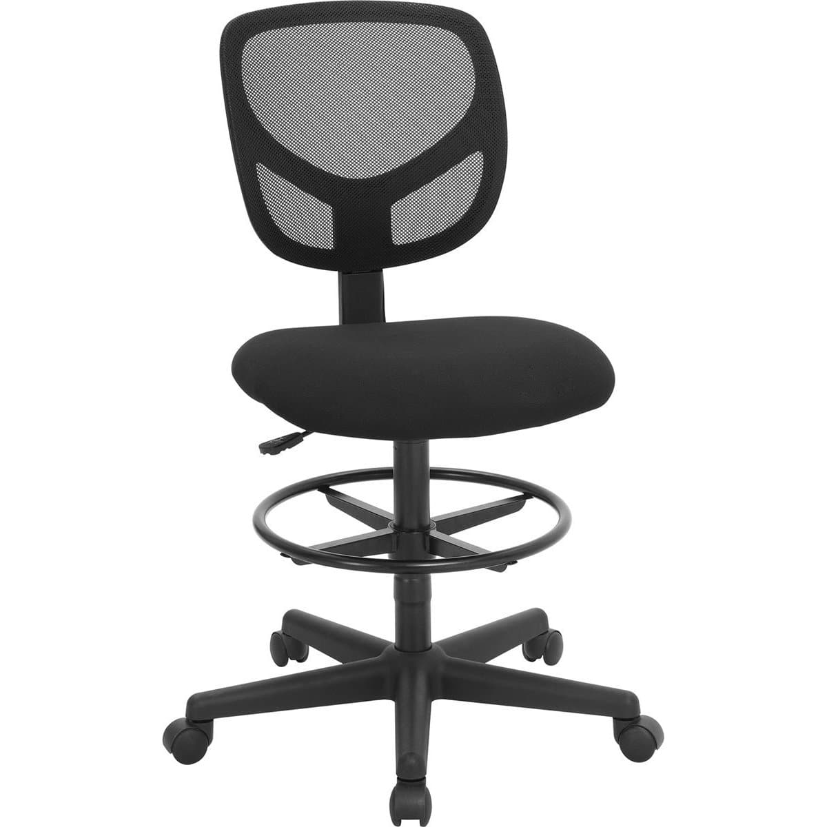 Nancy's Port Morris Office Chair with Adjustable Foot Ring - Adjustable Work Stool - Ergonomic - Black