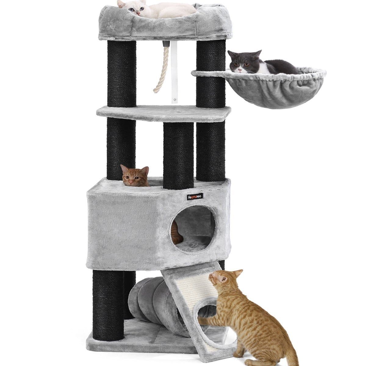 Nancy's Kattenboom XL - Luxe Kattenhuis - Krabpaal - Katten - Voor 4 katten - 50 x 50 x 141 cm (L x B x H)